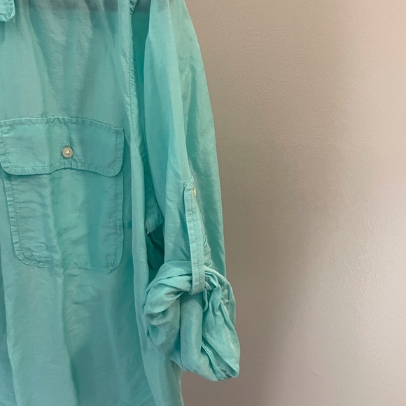 Ralph Lauren Teal Blue Double Pocket Shirt - Picture 3 of 6
